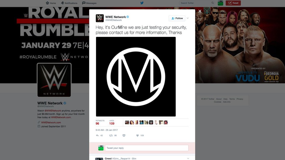 OurMine hacks half a dozen WWE Twitter accounts