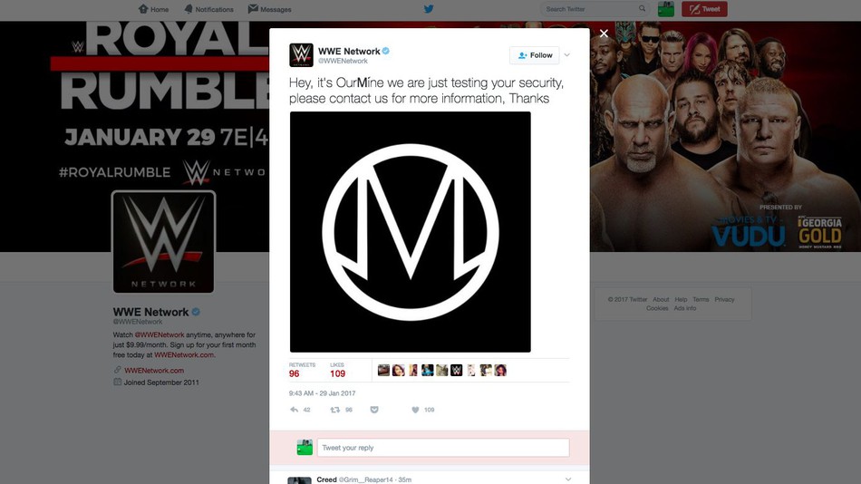 OurMine hacks half a dozen WWE Twitter accounts