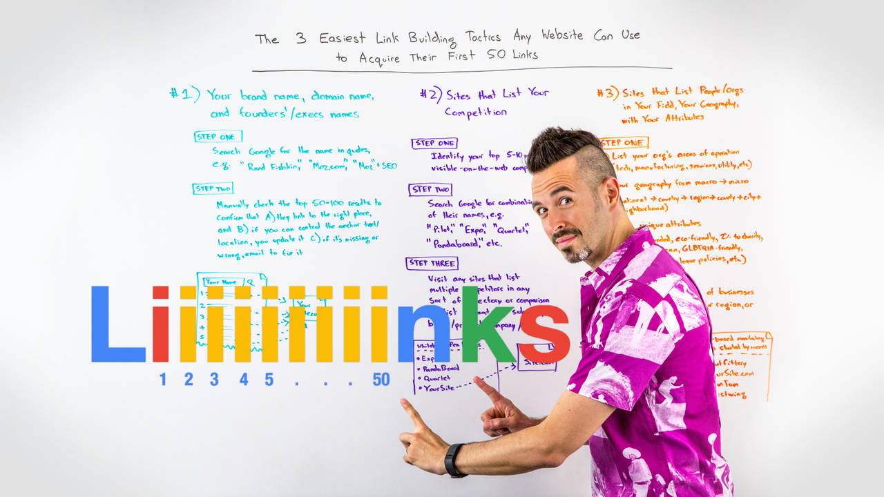 The 3 Easiest Link Building Tactics Any Website Can Use to Acquire Their First 50 Links – Whiteboard Friday