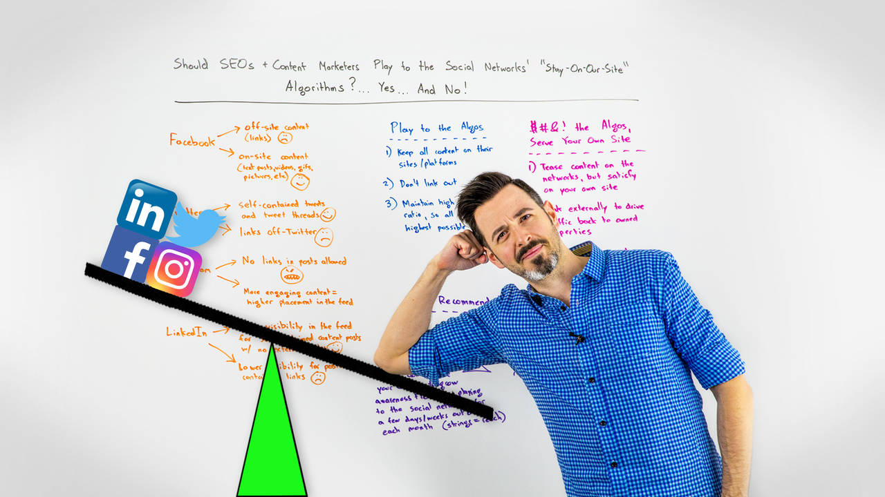 Should SEOs & Content Marketers Play to the Social Networks’ “Stay-On-Our-Site” Algorithms? – Whiteboard Friday